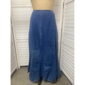 Don't Mess With Texas Women's Blue Denim Prairie Rodeo Skirt 100% Cotton Large